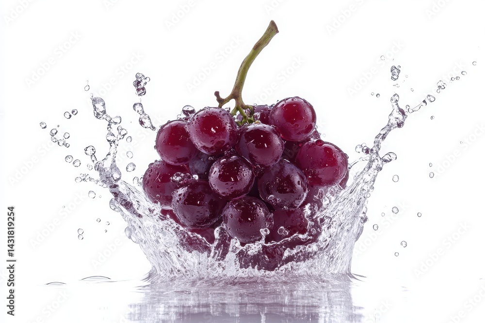 Poster isolated refreshing splash of apple and grape juice on white.