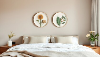 Floral wall art, bedroom decor
