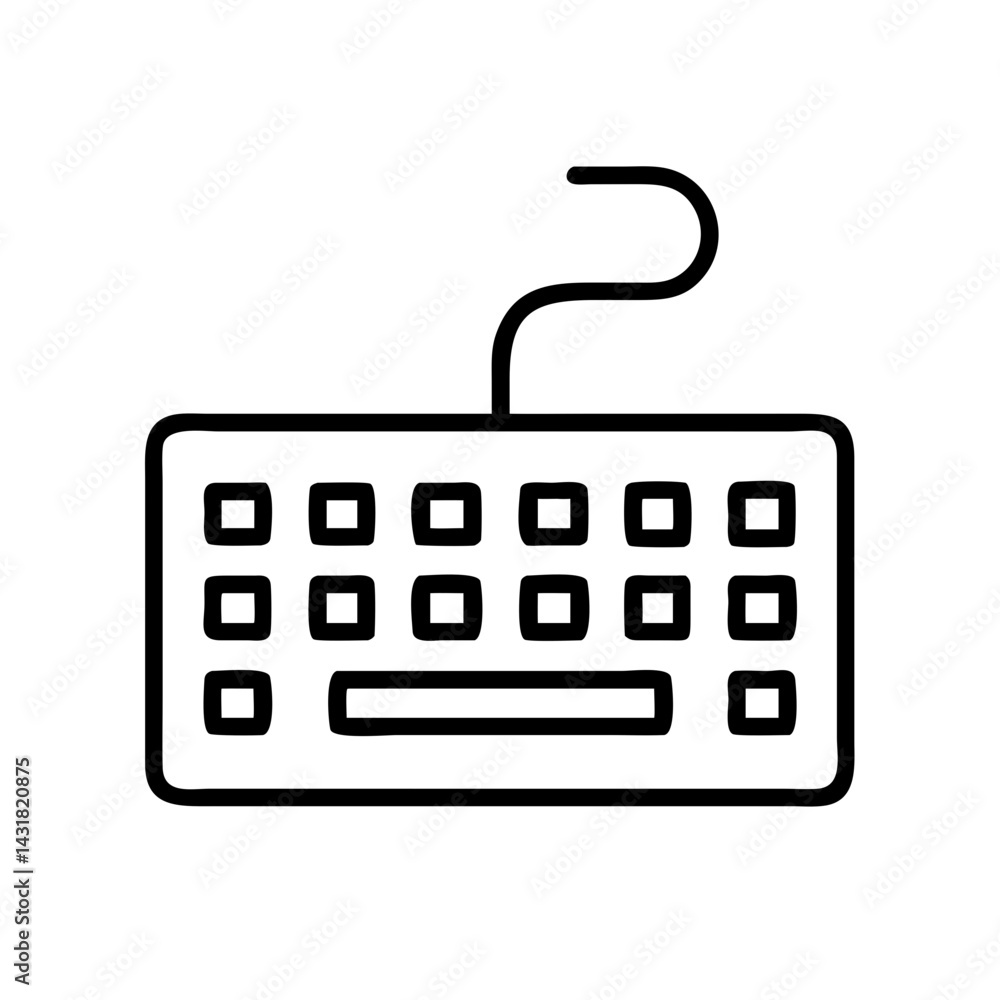 Poster keyboard vector illustration for computer input device and peripheral equipment design needs online