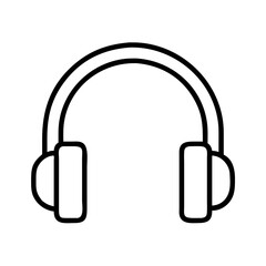 Headphones vector icon illustration, music listening device, audio equipment, sound technology