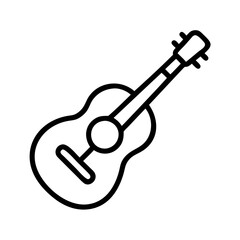 Acoustic guitar icon vector illustration simple line art design for music lovers and musicians alike