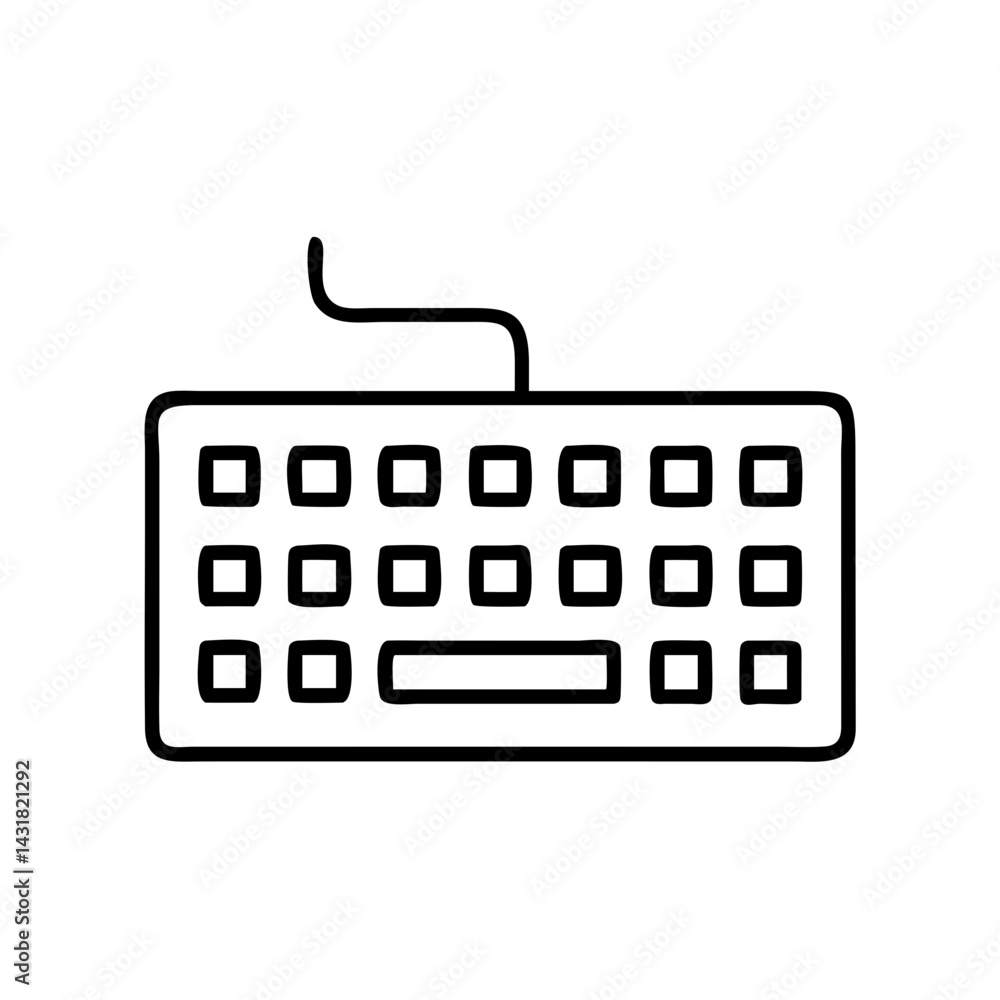 Fototapete Computer keyboard vector icon for typing and input device design and user interface element