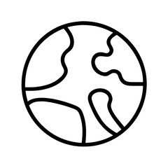 Outline earth globe vector illustration for geography science and global business design element