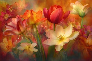 Vibrant floral bouquet in warm autumnal colors