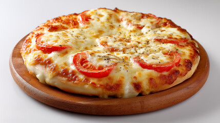 Cheese pizza with fresh tomato slices
