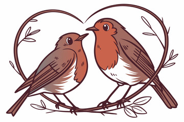 Obraz premium two birds on a branch