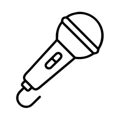 Microphone vector icon illustration for karaoke singing podcast recording and voice audio equipment