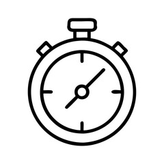 Stopwatch icon vector illustration, timer symbol, time measurement tool, countdown clock design vector