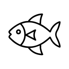 Outline fish drawing vector illustration simple fish icon aquatic animal design element isolated object on white