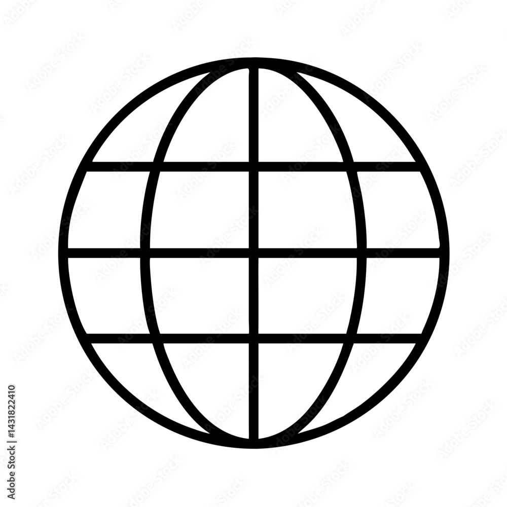 Poster globe earth world map global international network connection outline vector graphic design
