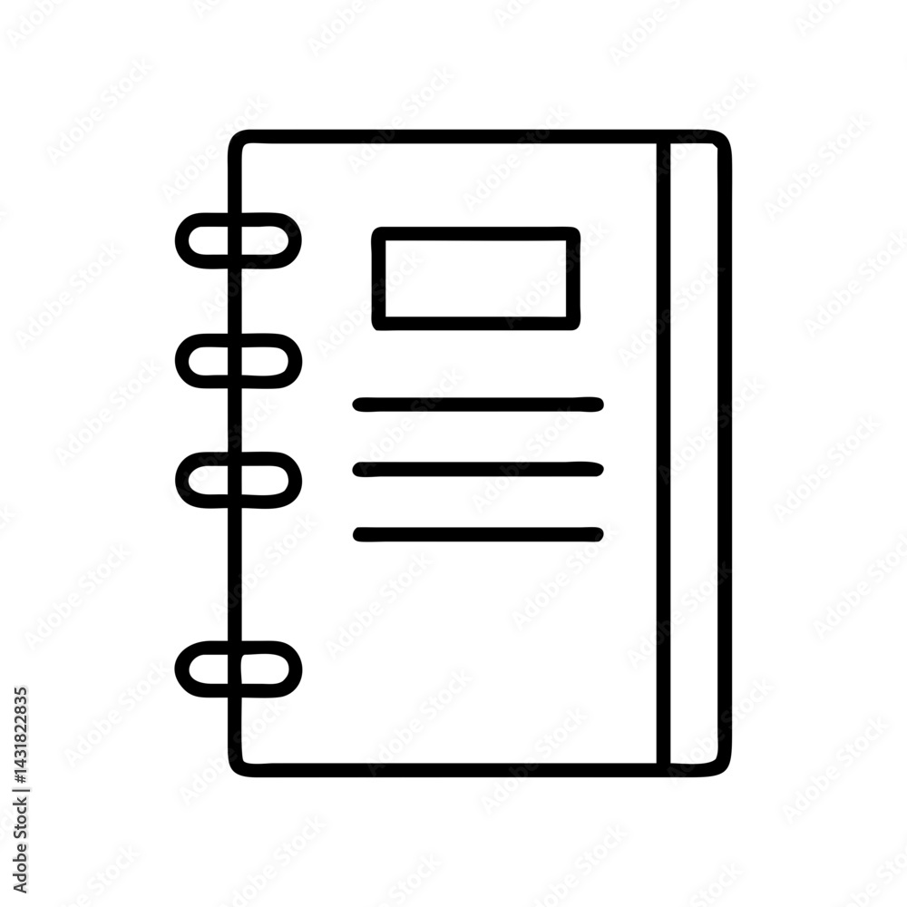 Aufkleber notebook vector icon school notebook diary notepad journal sketch book writing pad drawing pad paper