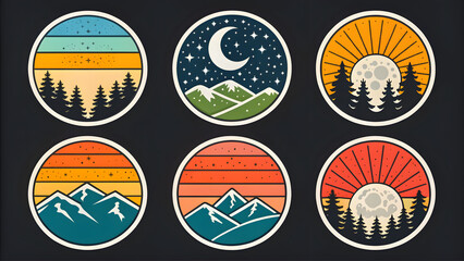 Naklejka premium Set sticker designs phases