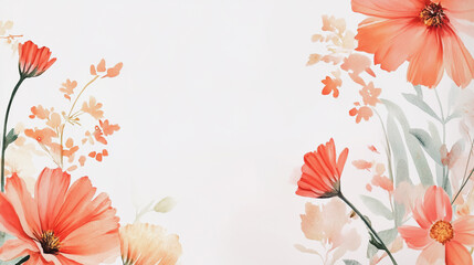 Obraz premium Elegant wedding invitation card background . Minimal hand painted watercolor Chamomile flowers texture template background. Design for wedding, vip cover, poster, rsvp moderncard.Valentine's Day