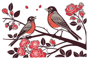 birds on a branch