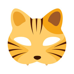 Red cat with stripes and teeth quadrober mask