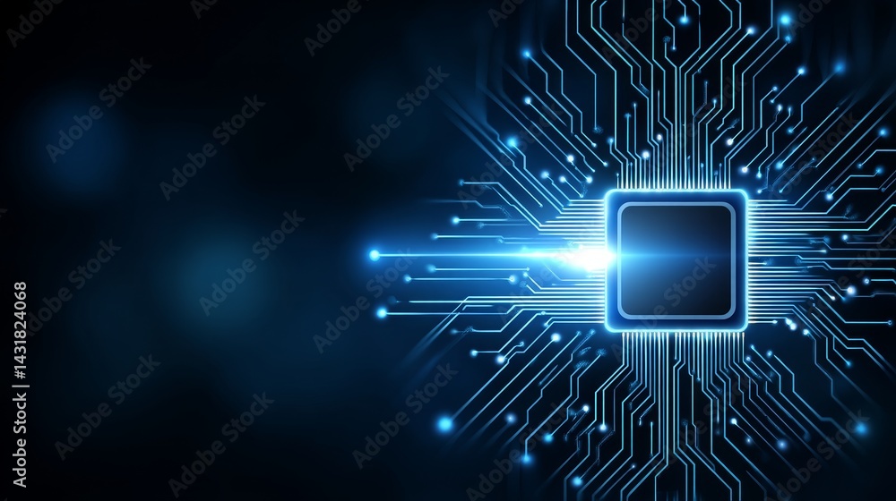 Aufkleber abstract ai circuit board technology - futuristic technology, artificial intelligence, innovation, n