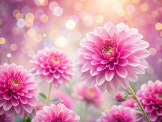 Fototapeta premium Pink Floral Long Exposure Seamless Pattern Stock Photo