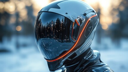 Fototapeta premium Futuristic 3D helmet astronaut rainbow look