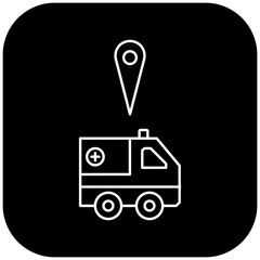 Naklejka premium location of ambulance icon design
