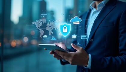 AI-Powered Business Security Hand Holding the Future of Data Protection