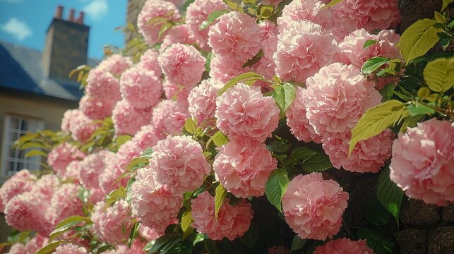 Pink Flower Wall: A Stunning Display of Blooming Beauty - Powered by Adobe