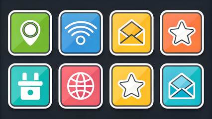 Set sticker designs smartphone