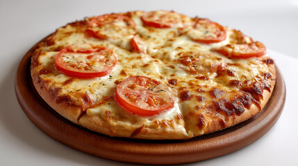 Fresh tomato and cheese pizza