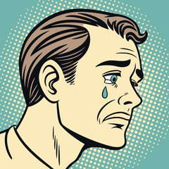 Crying Man Emoji – Human Expression Pop Art