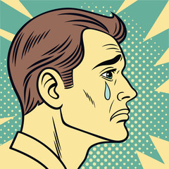 Crying Man Emoji – Human Expression Pop Art