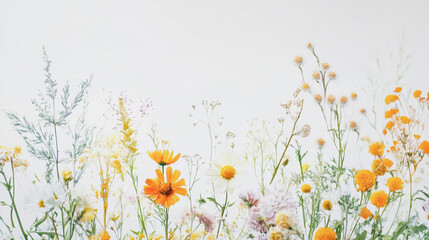 Elegant wedding invitation card background . Minimal hand painted watercolor Cosmos flowers texture template background. Design for wedding, vip cover, poster, rsvp moderncard.Valentine's Day