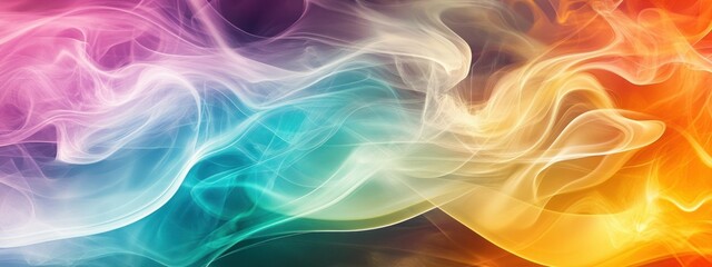 Obraz premium A vibrant abstract swirl of colorful smoke or light patterns.