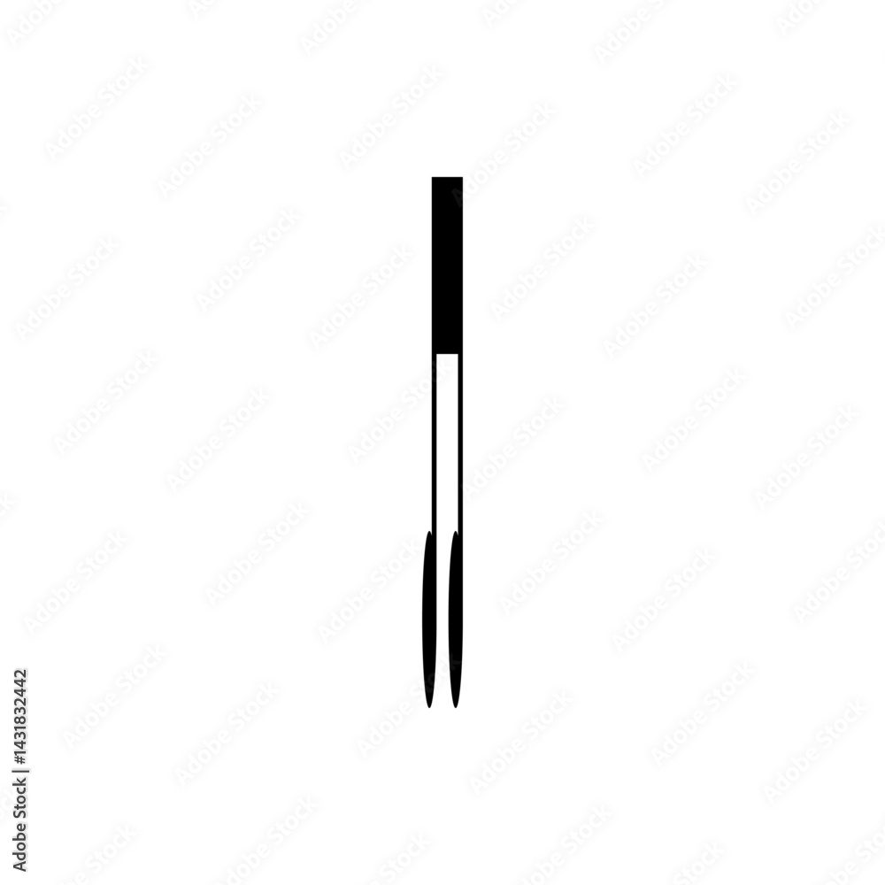 Poster black musical note with two connected eighth notes isolated on a white plain background visual graph