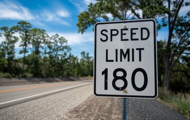 Speed Limit 180 mph Traffic Sign