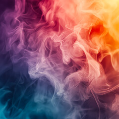 Colorful smokey background with a red and yellow flame