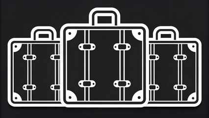 Obraz premium Set die sticker designs suitcases with
