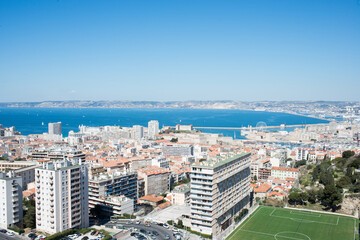 Fototapeta premium Aerial view of Marseille from Basilica of Our Lady of Guard. France