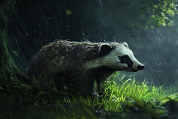 Badger Rain Forest Night.