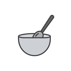 soup meal icon symbol flat design vector design illustration