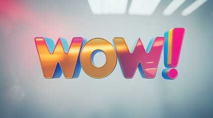Colored wow word 