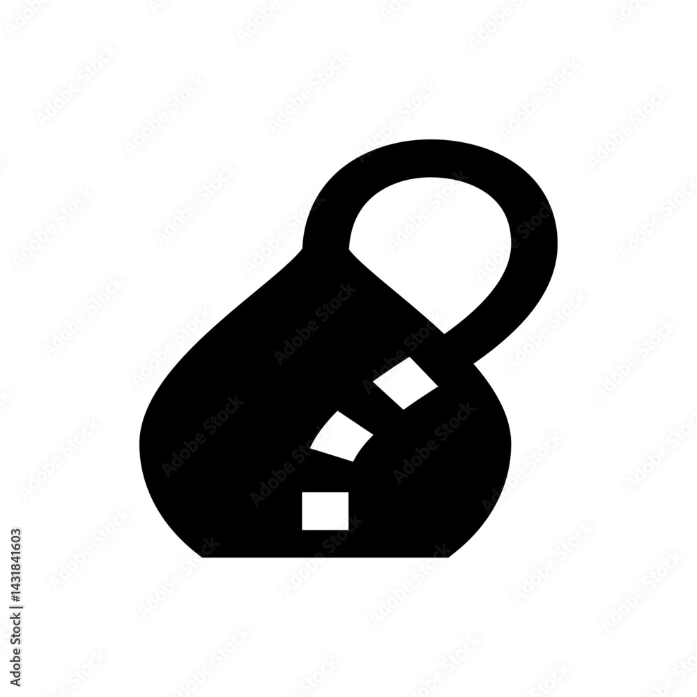 Aufkleber stylized black icon of a water drop with a handle and three white squares in a curved line shape