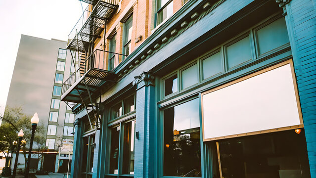 Vibrant urban scene showcasing sky blue vintag