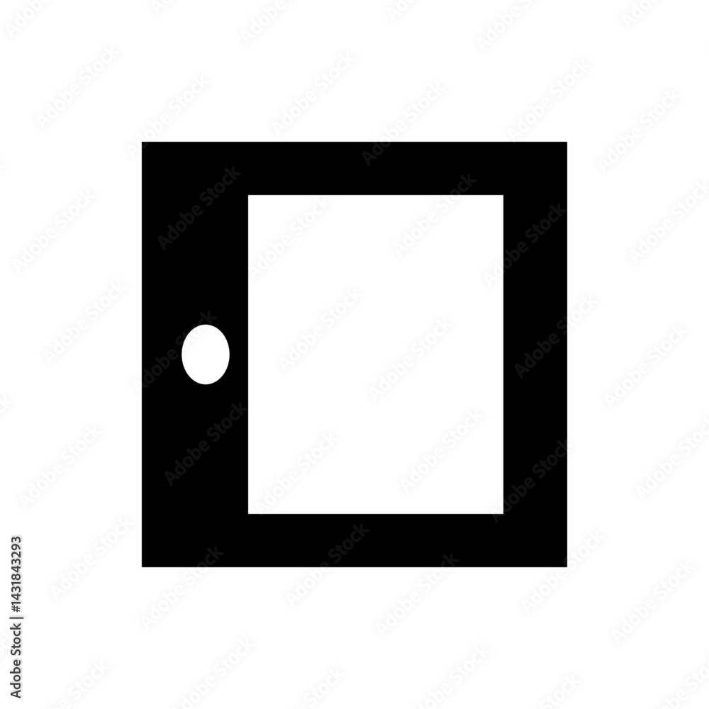 Poster black frame with a white square inside and a white circle on the left side of the frame image view