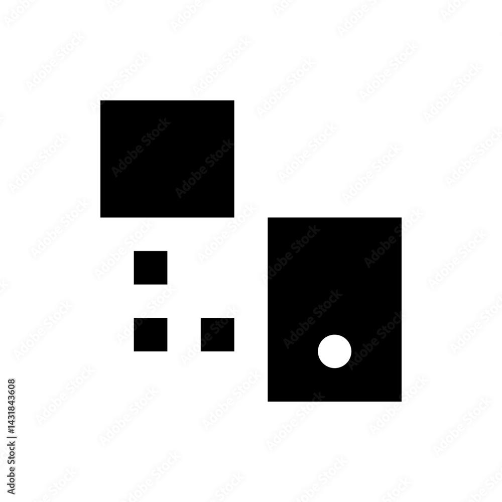 Aufkleber black squares and a rectangle with a circle arranged in an abstract geometric composition on white b
