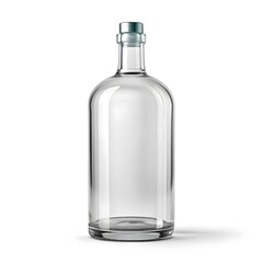 Empty Clear Glass Spirit Bottle with Silver Cap
