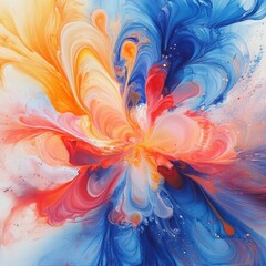 Ink swirl blooms gently on a radiant moving background
