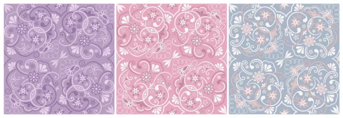 Seamless Vintage Pattern. Vector seamless border in Victorian style. Islam, turkish, Indian, Arabic. Background set. Vector, illustration © Katia25
