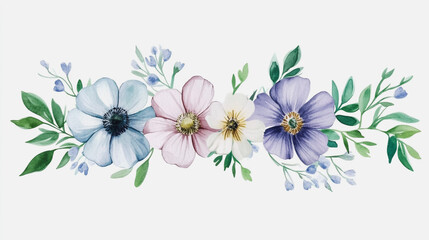 Elegant wedding invitation card background . Minimal hand painted watercolor Cosmos flowers texture template background. Design for wedding, vip cover, poster, rsvp moderncard.Valentine's Day