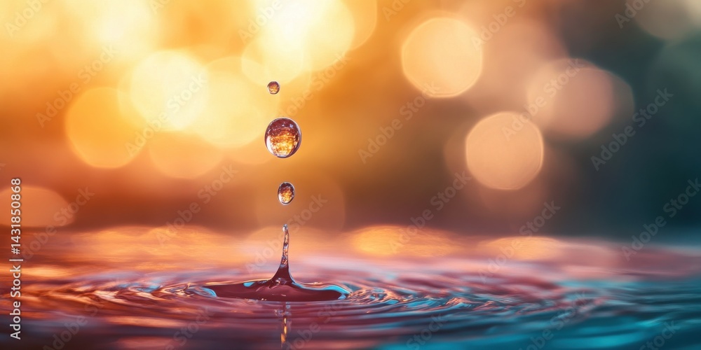 Fototapete streaming light drop element on a color haze backdrop
