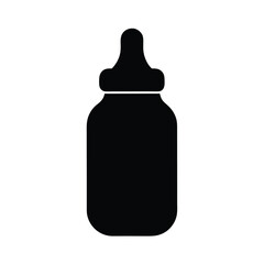 Simple Black Baby Bottle Silhouette Icon