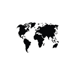 world map on white background